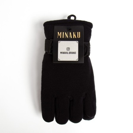 Women's gloves minku, two -layer, col. Black, rr 24 cm-3