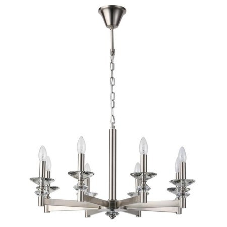 Suspended chandelier Albert 8xe14 40W, size 71x71x53-115 cm, Nickel color