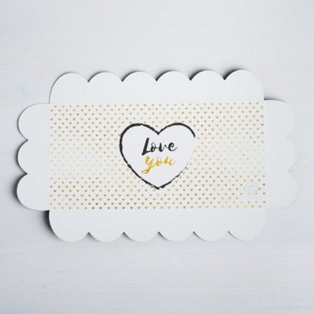 Cookie box, confectionery packaging with PVC lid, love you, 21 x 10.5 x 3 cm-2