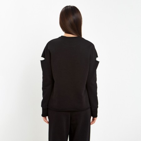 Women's sweatshirt with cuts MIST size 50-52, black color-2