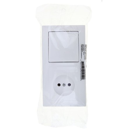 Block "Kuntsevo" Selena 8200, 1 key, hidden, with a socket, white-2