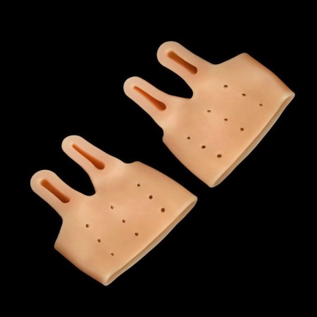 Correctors - separators for the toes, on the cuff, breathing, 2 separators, silicone, 8 × 7 cm, pair, beige color-2