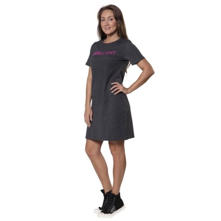 Women's tunic with short sleeve, size 44, dark gray color-1