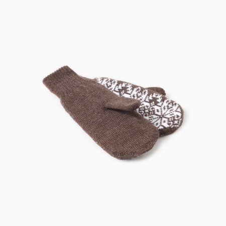 Double female mittens, brown color, river 18-1