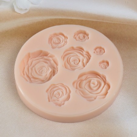 Mold Silicon "Rose Set" 3.5x1 2.9x0.7 2.5x0.5 2.3x0.3 1.9x0.3 1.4x0.5 1.1x0.4-2