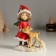 Souvenir Polystone "Girl in red with a deer" 10x6x13 cm