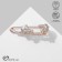 Pin "Flowers" two buds, 6.5 cm, white color in pink gold