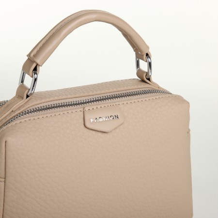 Women's bag with zipper, Textura, average size, beige color-4