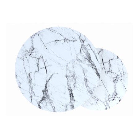 Tables Journal Loft DQ No. 2 Duae (set), D605 (475), H420 (320), f/n white marble, m/c white 10-1