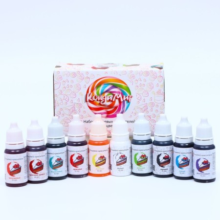 A set of food water -soluble dyes, 10 colors, 10 ml-1