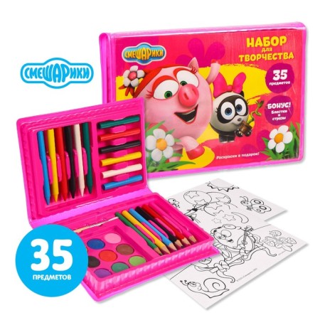 Set for creativity, 35 items "Nyusha and Panda", Smeshariki-1