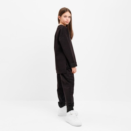 Kidsa (sweatshirt, trousers) minku color black, height 146 cm-1