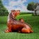Garden figure "Dachshund with puppies" 19x24x32cm