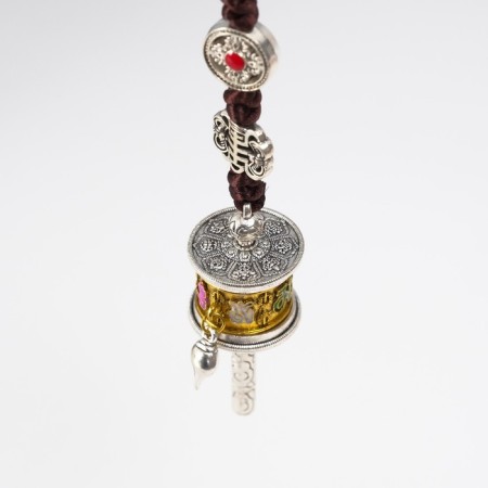 Suspension Metal "Prayer Wheel Nine Bagua palaces" 3x2.5x20 cm-3