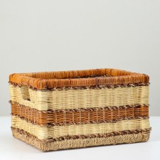 Wicker basket, 33x25x19.5, rattan, jute