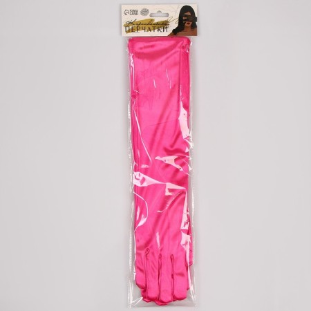 Carnival accessory - 55cm gloves, fuchsia color-4