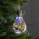 Christmas ball "bumps with yellow tinsel", batteries, 5 LED, white glow