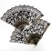 Fan plastic, textile "Solder of flowers" with gold mix 23 cm