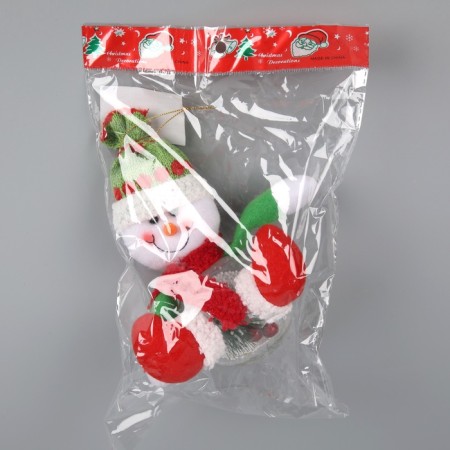 Christmas tree toy "Snowman", from batteries, glow of multi-5