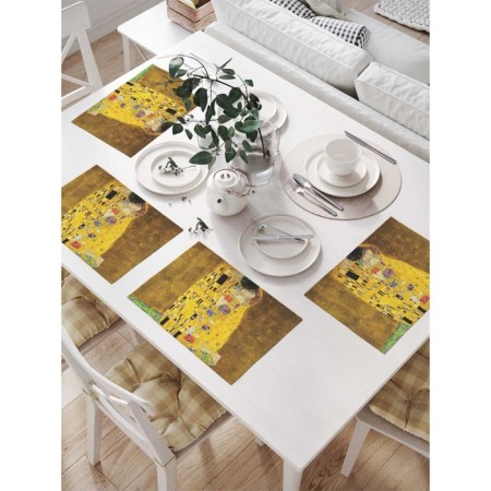 Set of napkins for setting the table "Gustav Klimt Kiss", rectangular, size 32x46 cm, 4 pcs