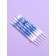 Candles for the cake "wavy lines", 6 pcs, white with blue