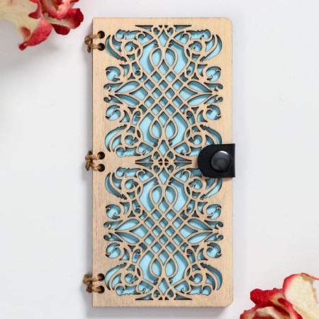 Wooden "Vintage" Blue Manual Work, 16.5x8x0.9cm