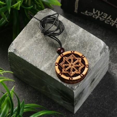 Talisman Slavic bilateral "Molovinets/Black Sun" cedar-2