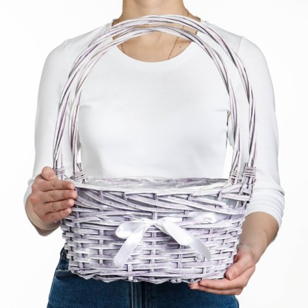 A set of wicker baskets, 2 pcs, 32x22x15x44 cm, lilac