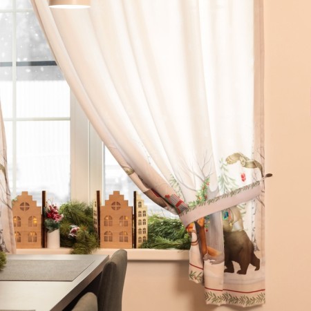A set of curtains d/kitchen with the sequence "New Year's miracle" 145x180 +/- 5cm-2 pcs., Gabardin-2