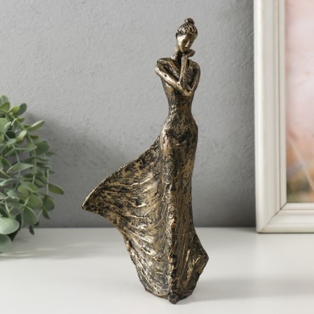 Souvenir Polystone "Girl - Hug" under bronze 11x7x22 cm