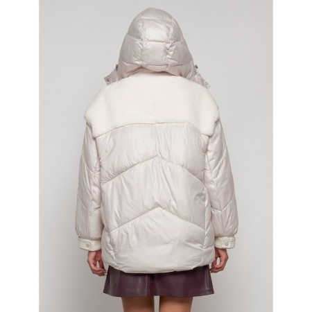 Winter jacket, size 42, beige color-7