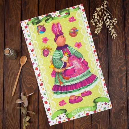 Easter luggage towel "Easter bunny" 35x60 ± 2 cm, 100% cotton, mourgeon 162g/m2