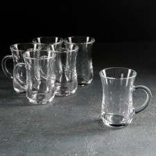 A set of glass mugs with a Keyif handle, 145 ml, 6 pcs