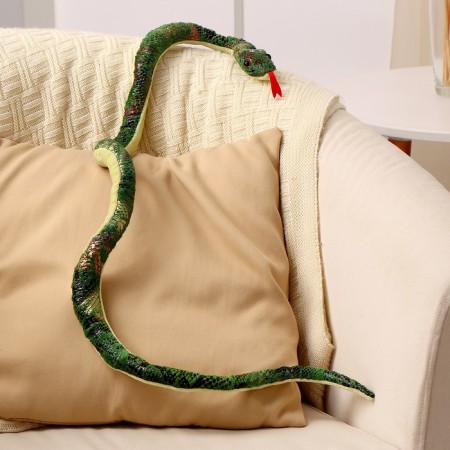 Soft toy "Snake", 18 cm, green color-3