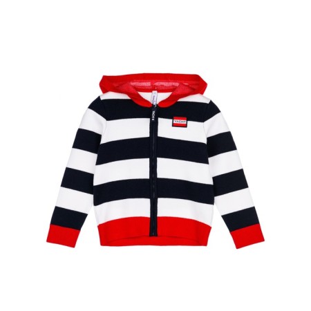 Cardigan striped with a hood for a boy PlayTode, height 116 cm-6