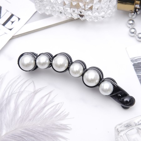 Hair Banana "Virtuos" Pearlway, 10.5 cm, black and white