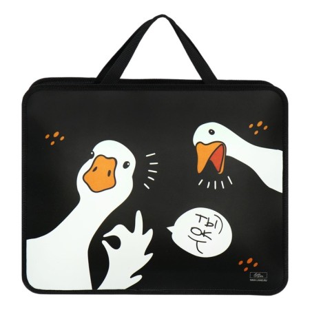 Folder with A4 handles, 330 x 260 x 75 mm, plastic, pens, calligrata "geese"