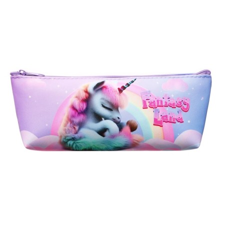 Penal soft, 1 compartment, 80 x 190 (225) x 40 mm, voluminous, PMO 32-20, "marshmallow unicorns" 71625