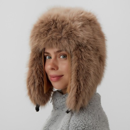 Women's cap, Minaku, brown color, rr 56-58-1