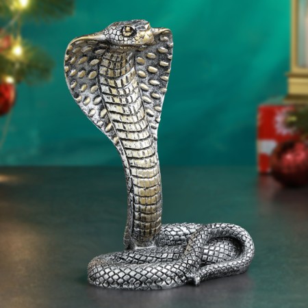 Figure "Royal Cobra Snake" Silver, 14x8x17cm