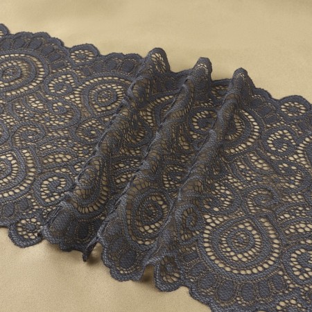Lace elastic fabric, 180 mm × 2.7 ± 0.5 m, graphite color-1
