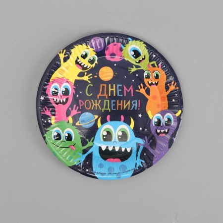 Disposable paper plate "Monster" (18 cm)-2