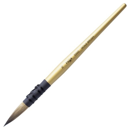 Synthetic brush, round, gamma "Gold Brush" No. 10, French mount, short handle