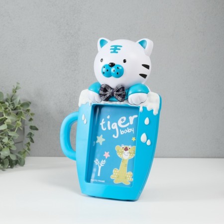 Photo frame plastic 16x11 cm "Tigerok in a cup" Blue 29.5x8x19.5 cm-3