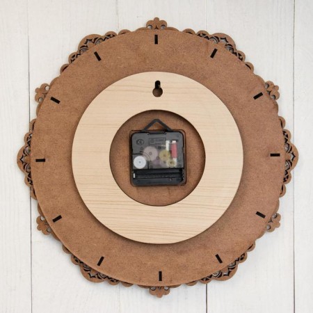 Watch "Pattern", 30 × 30 × 3 cm, birch bark-4