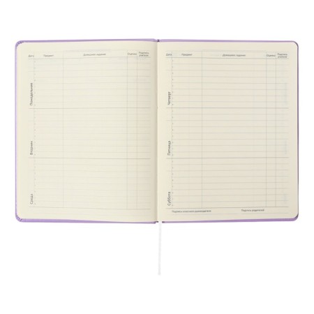 Universal diary for grade 1-11 Lovely Girl, solid cover, artificial leather, foam rubber, silk-screen printing, liesse, 80 g/m2-6