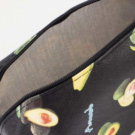 Cosmetic bag with lightning, black color-2