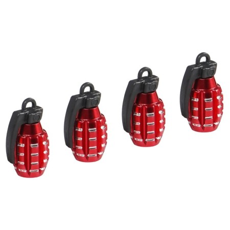 Caps on the tire valve K-5, red, metal, 4 pcs. AVC25-1