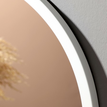 Wall mirror in a round case made of metal, d = 50, white-1