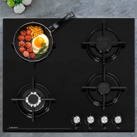 Hon surface Delvento V60N41S111, gas, 4 burners, black-4
